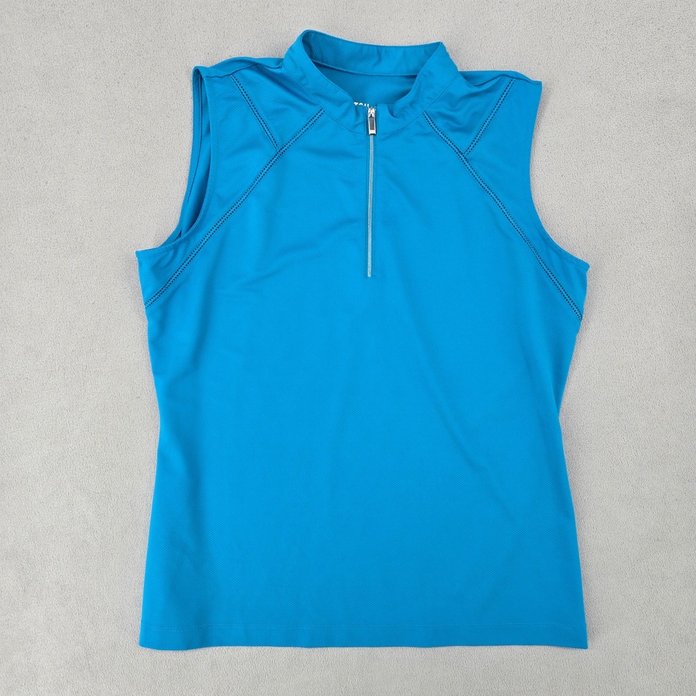Tail Women XL Blue Sleeveless Quarter Zip Golf Tennis Top Athletic Sporty